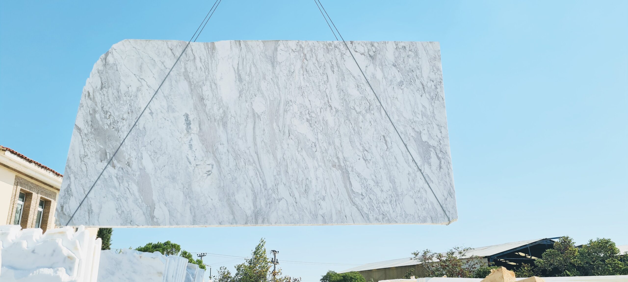 Arabescato White marble with strokes slabs bookmatch openbook - Image 5