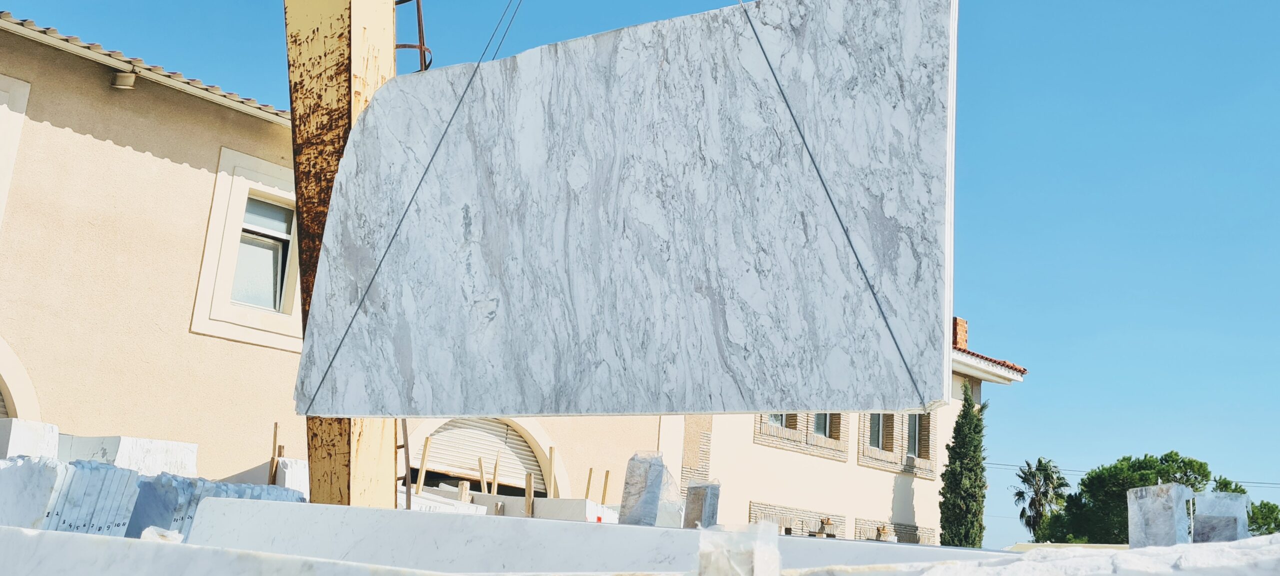 Arabescato White marble with strokes slabs bookmatch openbook - Image 4